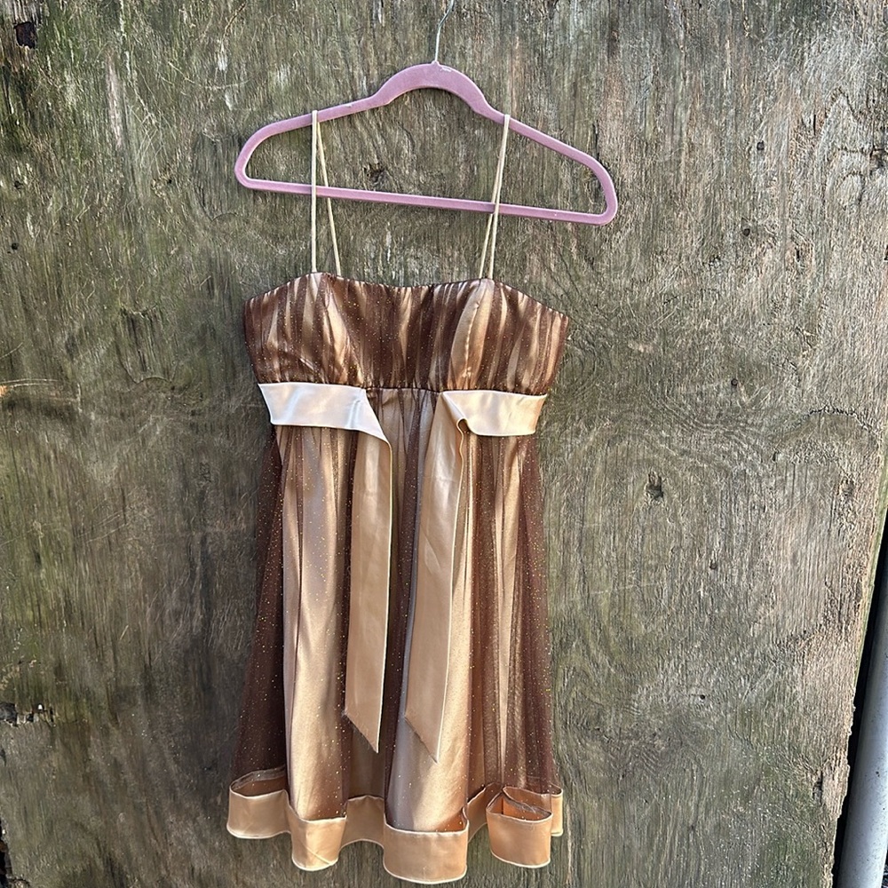 Eureka gold and brown formal dress